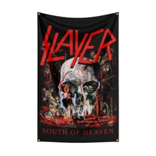 Slayer Heavy Metal Rock Band Flag Banner Wall Hanging Tapestry + Brass Grommets