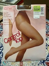 JC Penney Super Shaper Pantyhose Size Average Suntan Control Top NOS Lot of 2