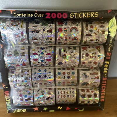 Vtg 90's Stickers Spectra Bright Over 2000 Prism Cal Print & Graphics Sealed New