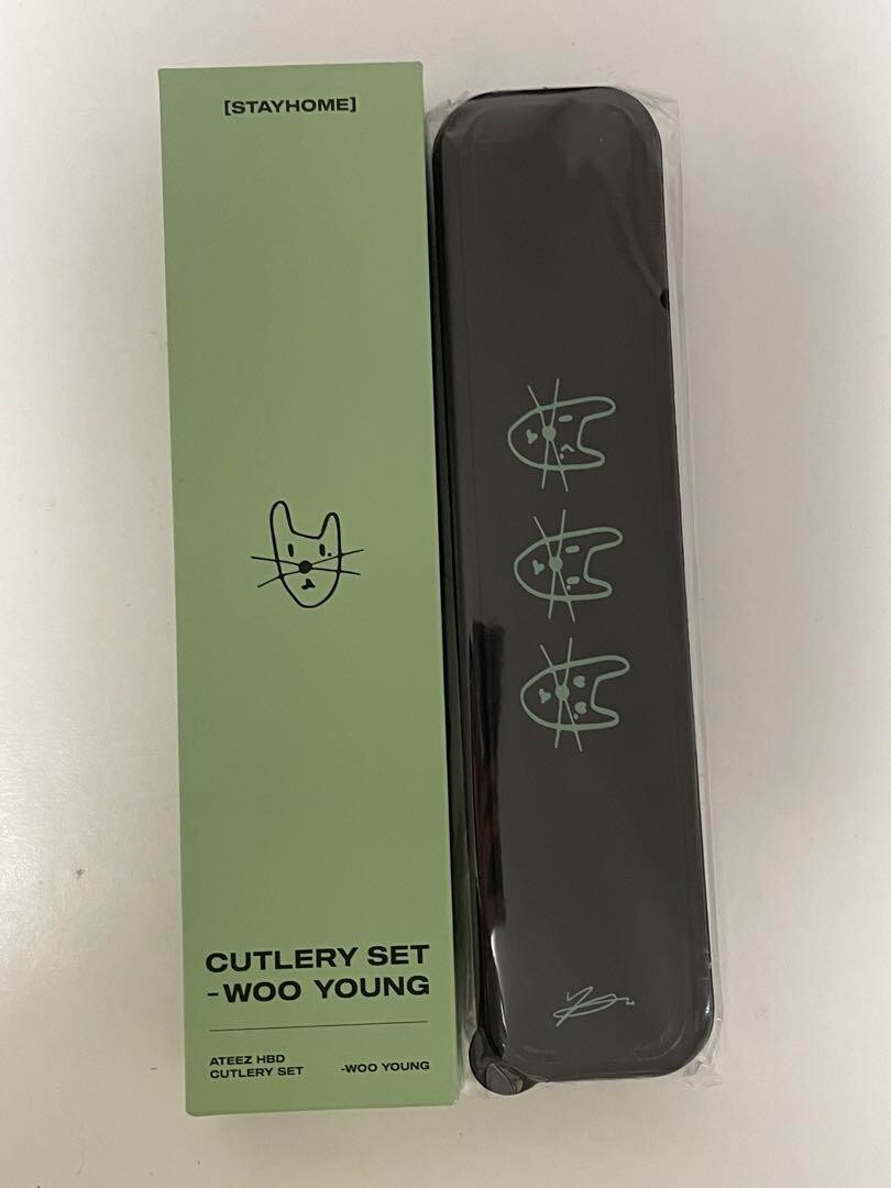 ATEEZ ウヨン 2021 センイルMD カトラリー トレカ2枚セット ATEEZ Wooyoung Cutlery Set STAYHOME BIRTHDAY HBD OFFICIAL MD 2021