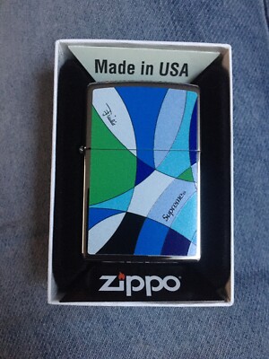 SUPREME EMILIO PUCCI ZIPPO BLUE SS21 - Brand New, Sealed | eBay