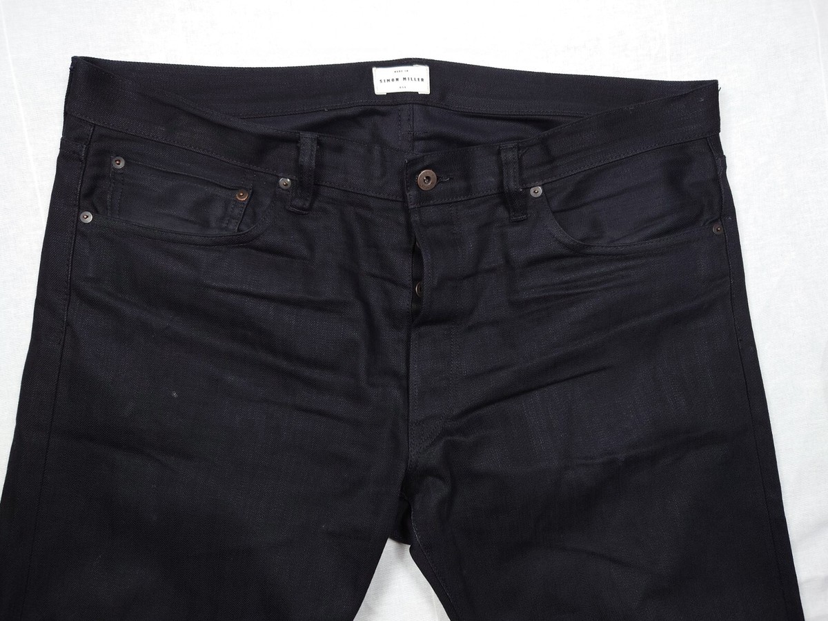 Simon Miller Macon Black Denim Jeans 38 (42) x 31 Made in USA Free 