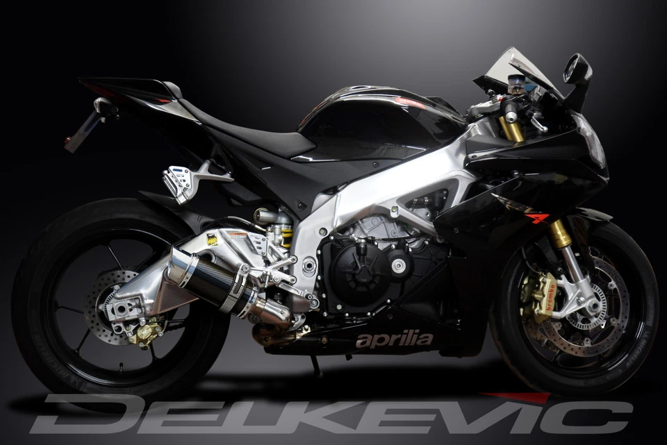 Aprilia RSV4 1000 2009-2015 Kit de silenciador de escape de carbono redondo de 8" deslizable Foto 4 de 4