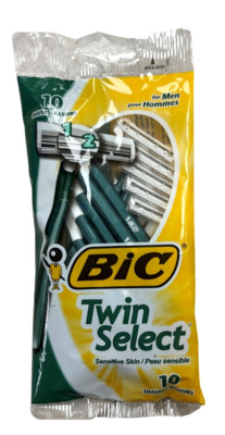 BIC Twin Select Razors Men's Sensitive 10 Count green