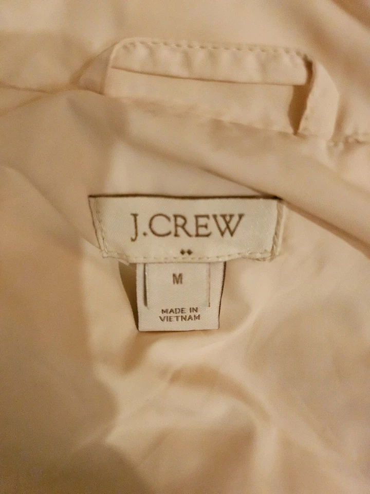 J Crew выстеганный пуховик жилет вниз заполненный кремовый с белый средний стиль 92465 - Изображение 3 из 4