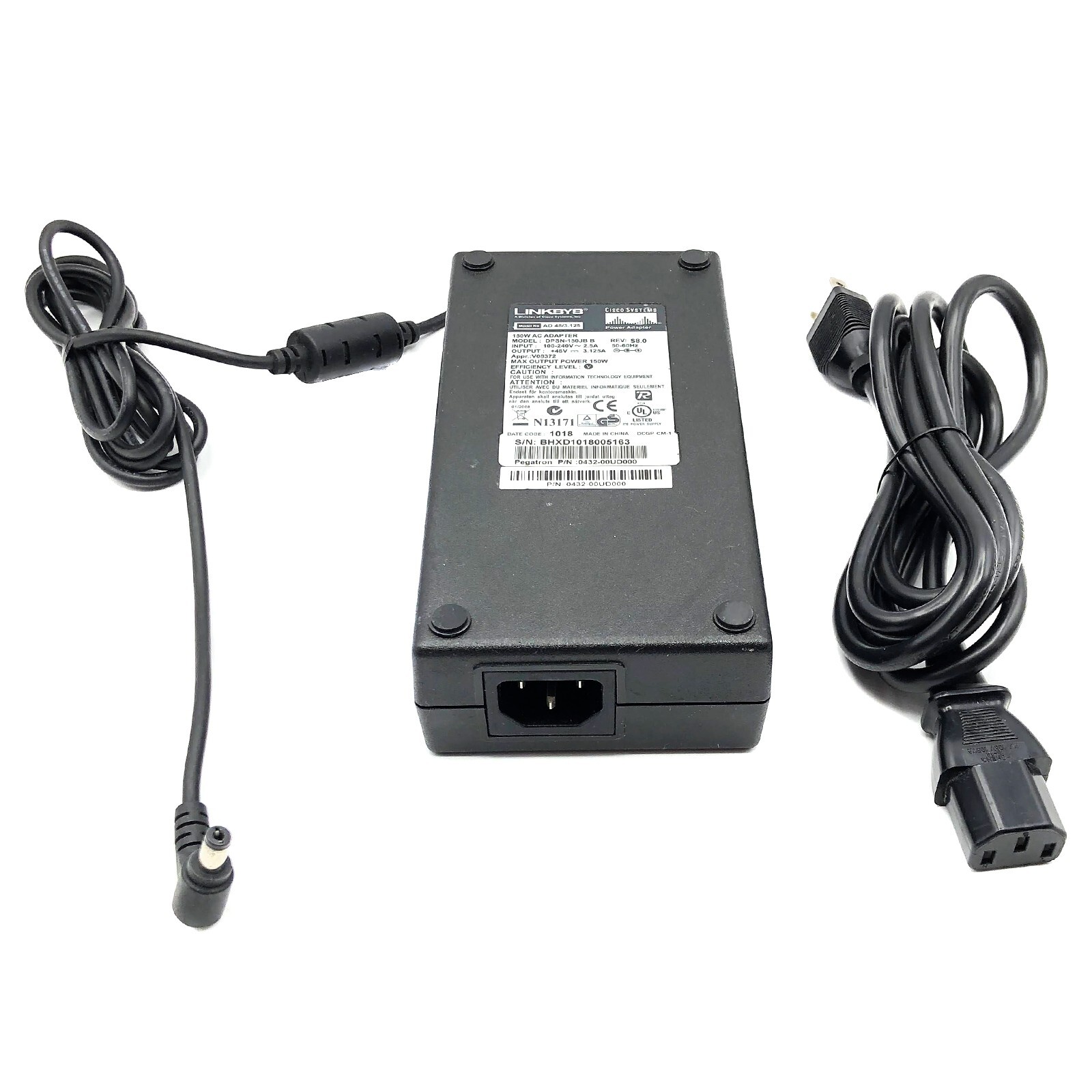 OEM Linksys Cisco 150W AC Adapter DPSN150JB B +45V 3.125A Power Supply