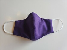 Handmade Face Mask filter pocket nose bridge triple layer purple plain color