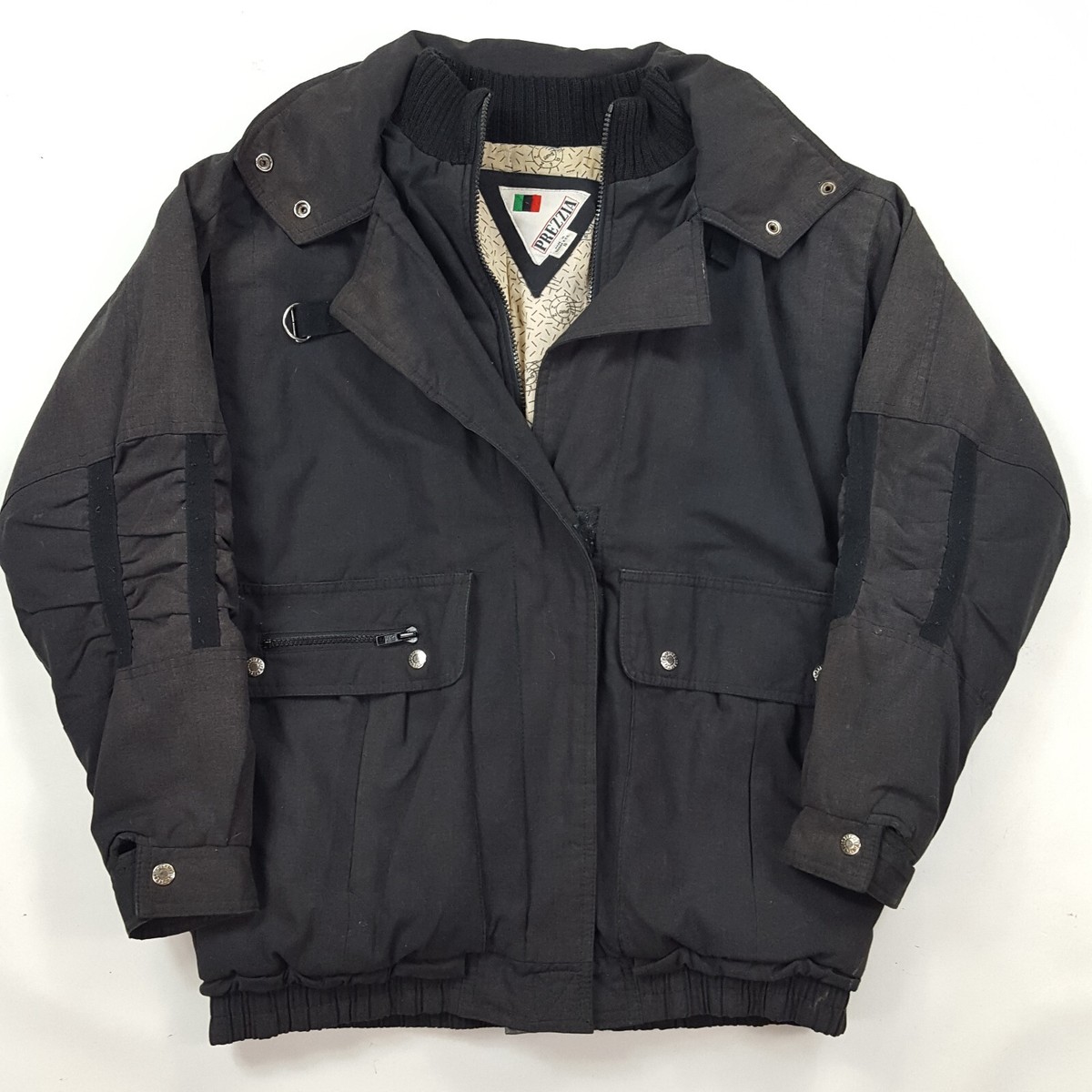 Vintage 80s Black Canvas Bomber Women