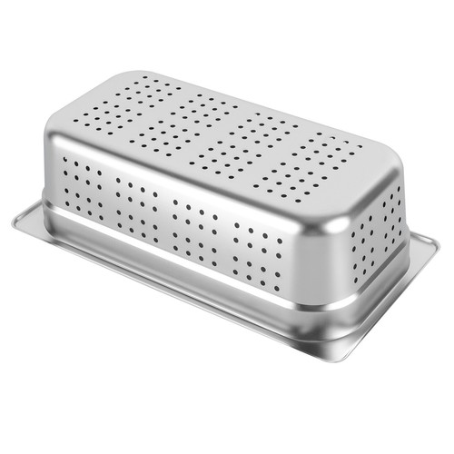 2 PCS 1/3 Size Perforated Steam Table Food Pan 4" Deep Hotel Pan Stainless Steel - Picture 10 of 19