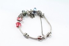 Pandora Sterling Silver Charm Bracelet w/ Charms Butterfly Mum Disney (40g)