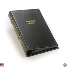 Lighthouse Small Currency Album - Premium Leatherette 3-Ring Binder for Notes