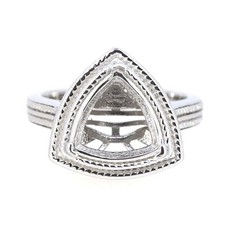 Trillion 8mm Semi Mount Engagement Ring For Her Setting 925 Sterling Silver