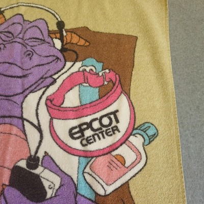 Vintage Disney Figment Epcot Center Beach Towel 1980s Imagination