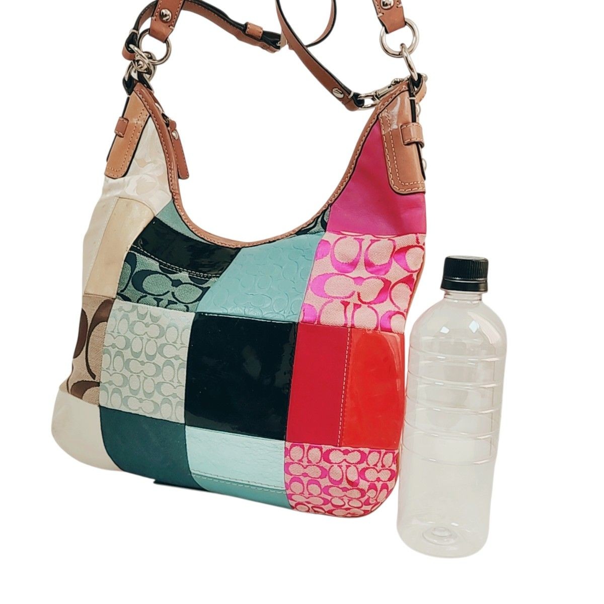COACH Patchwork Pattern Shoulder Bag 2way Signatu… - image 3