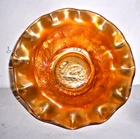 Australian Marigold Carnival Glass ' SWAN ' Animal Nappy Bowl Vintage