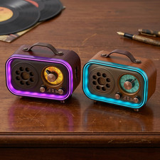 Retro Classic Bluetooth Speaker Wireless Portable FM Radio Carry Handle Vintage