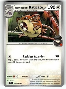 Pokemon SV10: Destined Rivals card 148/182 Team Rocket's Raticate