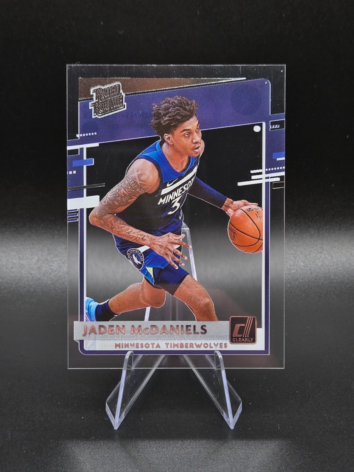 2020-21 Clearly Donruss #93 Jaden McDaniels RR RC! Timberwolves