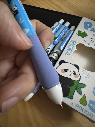 panda druck blau schreiben schwarz Kugelschreiber x 4 Stück - Bild 2 von 2