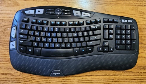 Logitech K350 Wireless Wave Ergonomic Keyboard Only -Tested To Power No Receiver