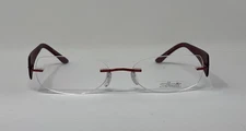 Silhouette 6650 40 6054 Rimless Eyeglasses, Red Bridge & Arms. Size 53-17-135