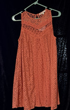 Jolt Vibrant Coral Lace Mini Swing Dress Small-NWT