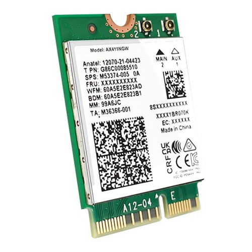 For AX411 WiFi Card+2X8DB Antenna WiFi 6E CNVio2 BT 5.3 Tri-Band 5374Mbps8015 - Afbeelding 4 van 9