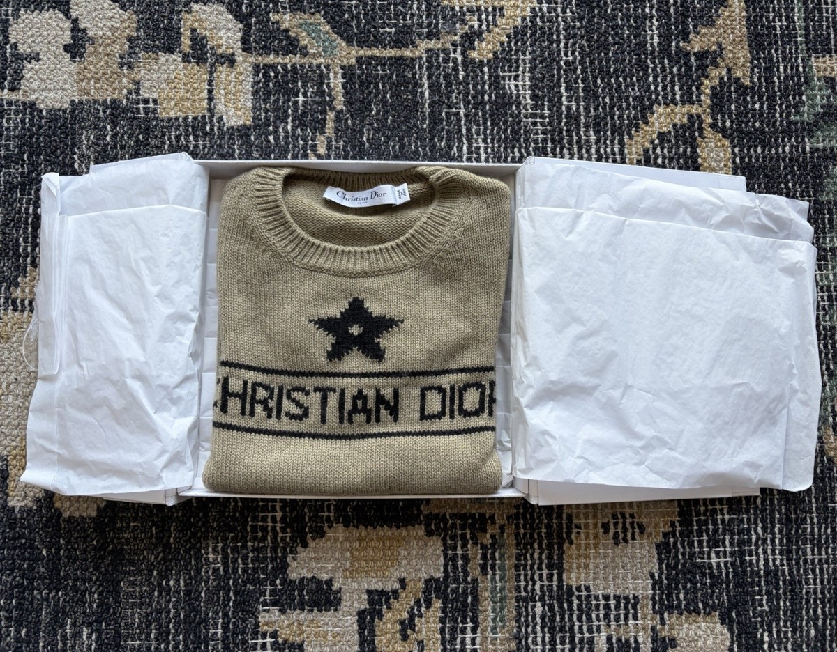 $1650 CHRISTIAN DIOR SIGNATURE SHORT-SLEEVE CASHMERE SWEATER