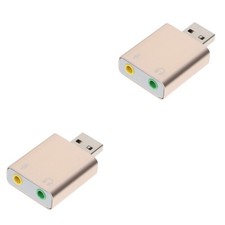  2 PCS Usb Audio Interface Sound Card External for Laptop Soundcard