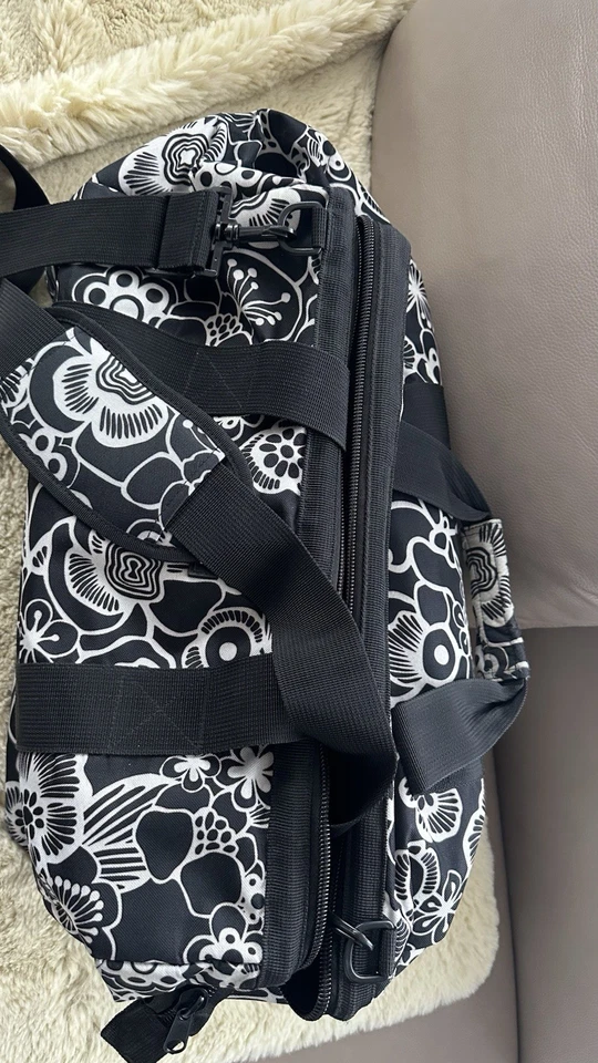 💼REISENTHEL allrounder L Reisetasche, Schwarz-weiß Blumen 30 L. TOP ZUSTAND - Bild 4 von 4