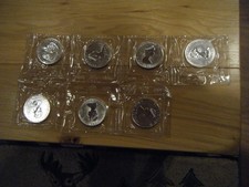 7 Canada Elizabeth II 5 Dollars 1989 Silver Maple Leaf  1 Oz Silver Coins SEALED