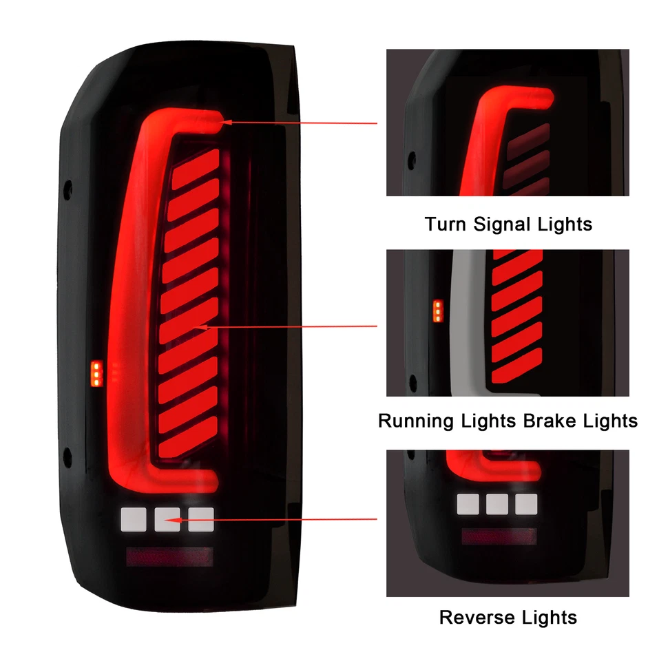 Par de luces traseras LED ahumadas Bronco para Ford F150 F250 F350 1989-1996 Foto 4 de 4