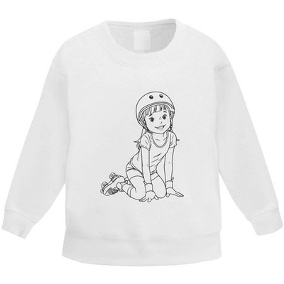''Drop Girl Rollschuh'' Kinder Sweatshirt / Pullover / Pulli (KW060748)