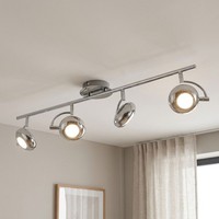 Deckenleuchte Deckenlampe Wohnzimmerleuchte Verstellbar Chrom 4 Flammig Led