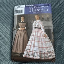 Simplicity 7212 Fashion Historian Dress 1860 Civil War Martha McCain 14-20 Uncut