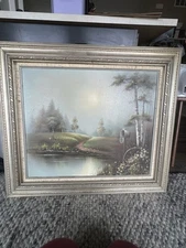 Original Landscape Painting by Sue Young – Framed Artwork 31.75” x 28”