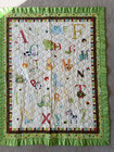 Baby Quilt Hand Quilted Machine Sewn A B C ANIMAL THEME SATIN EDGE 33x43" soft — photo 1