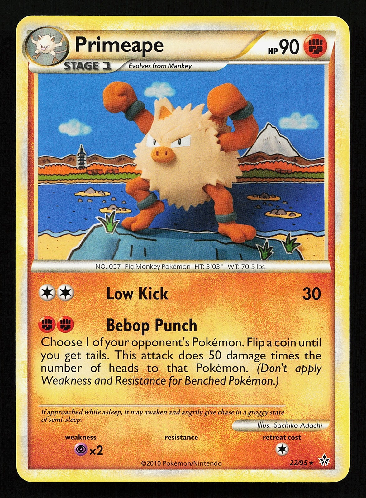 Primeape 22/95 Rare Unleashed Pokémon Card