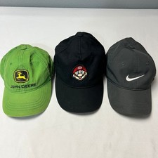 John Deere Super Mario Nike Hats Bundle of 3 Toddler One Size Baseball Cap