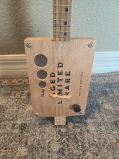 Cigar Box Guitar 3-String Metal Frets, Piezo Sound, PU
