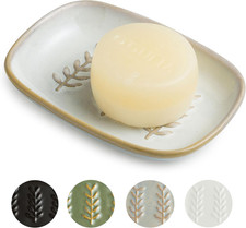 Soap Dish Bar Cleaner Dish for Shower, Ceramic Soap Dishes for Large Soap Bar Sh