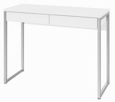 SCRIVANIA IN KIT LACCATA BIANCA DUE CASSETTI CM. 102X40X77H