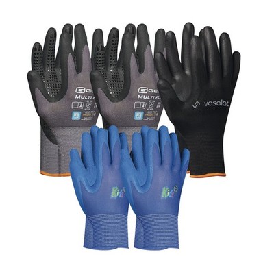 Arbeitshandschuhe Kinder 5-8 Jahre - 2x Blau, 2x Multiflex Handschuhe Gr. 10