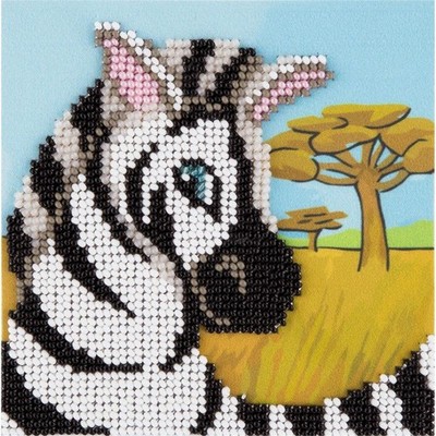 Klart beads stitching kit ''Zebra'' 11x11cm, DIY