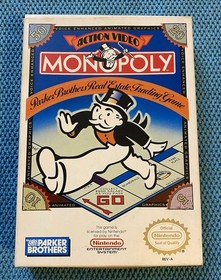Monopoly Nintendo NES CIB Complete Box Game Manual Original Clean Labels Vintage