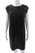 Michael Kors Womens Shift Dress Black Cashmere Crew Neck Size S