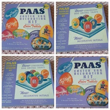 Two 1950's Era? PAAS EASTER EGG DECORATING KIT - Transfers Are DAGWOOD, POPEYE..