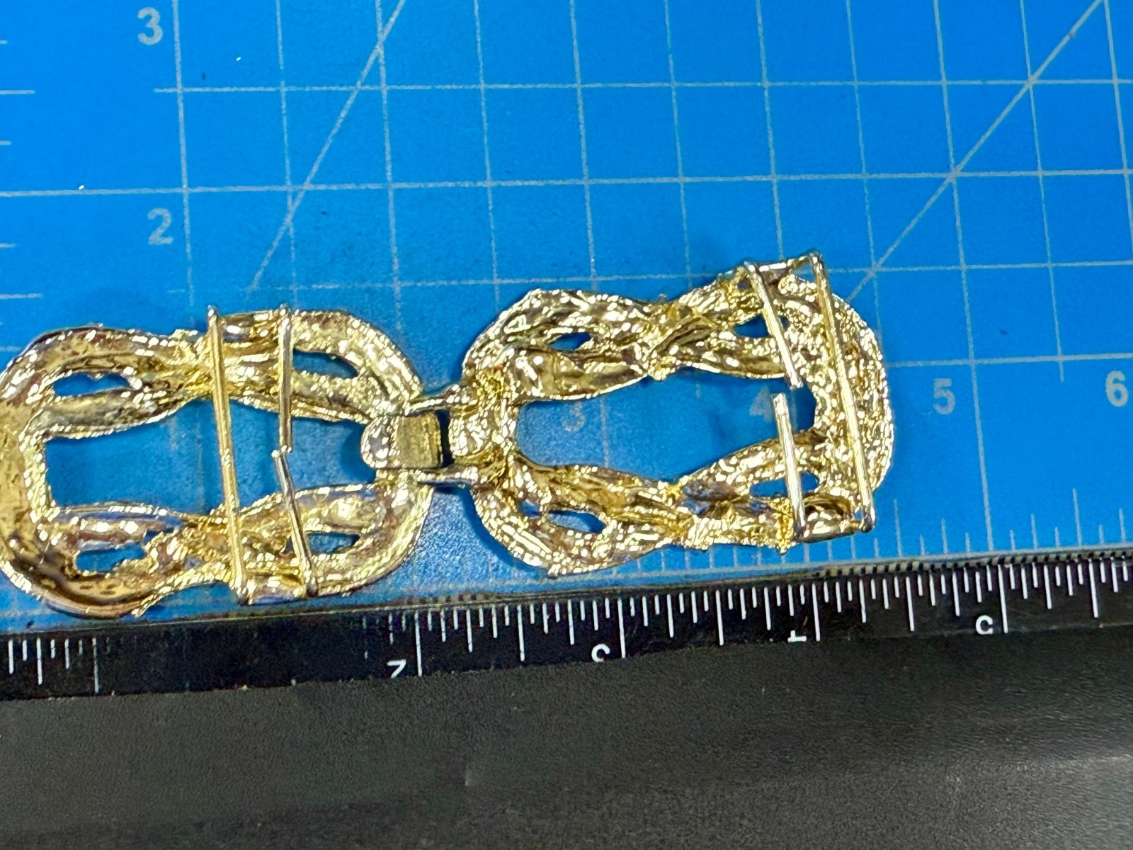 Bamboo Knotted Interlocking Two Piece Vintage Gol… - image 3