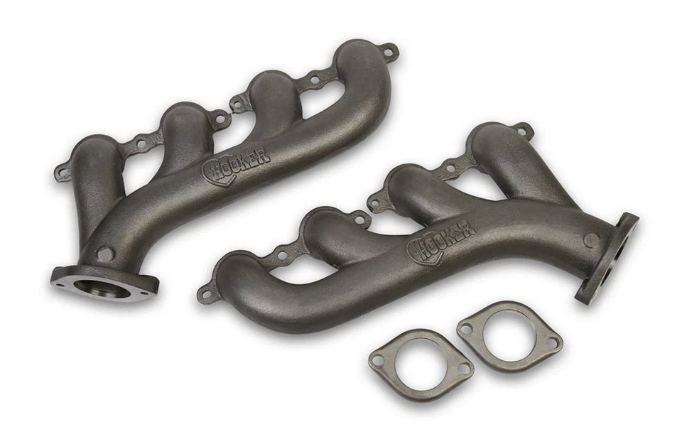 Hooker 8501HKR, 2 Pack Natural Iron Fits Gm Ls Cast Iron Exhaust Manifolds Raw F - Image 3 of 4