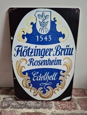 Fl&ouml;tzinger Br&auml;u Rosenheim Edelhell Schild Bier Pils Deko Bar Werbeschild 30x20cm